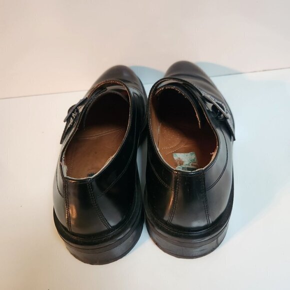 Bass Vintage Black Leather Made In Italy Single Monk Strap Dress Shoes Size 12M - Picture 5 of 9